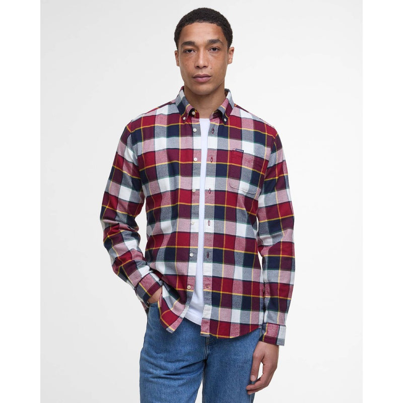 Barbour Valley Tailored Long Sleeve Check Shirt Red