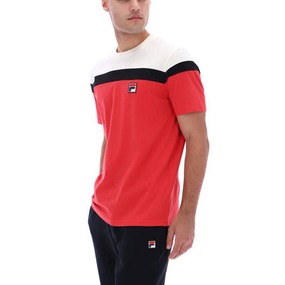 Fila Aiden Cut and Sew T-Shirt Fila Red