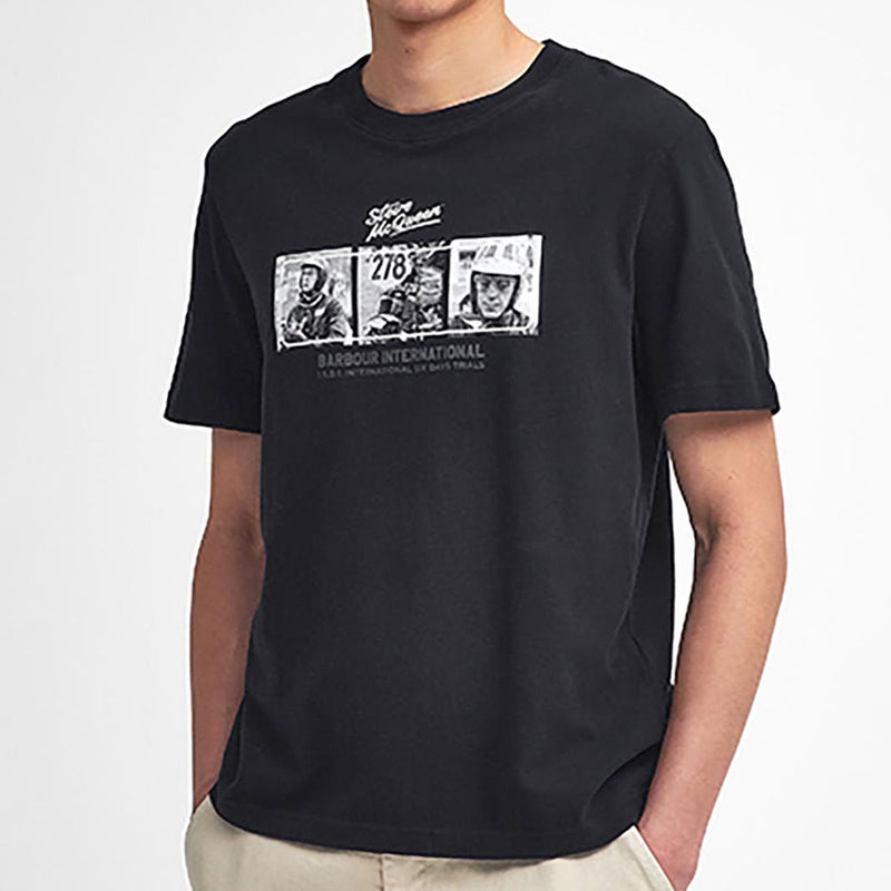 Barbour International Steve McQueen Firebird Photographic T-Shirt Black