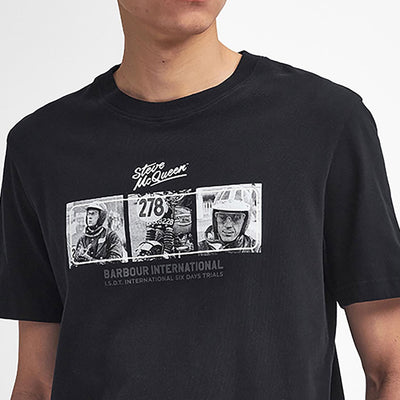 Barbour International Steve McQueen Firebird Photographic T-Shirt Black
