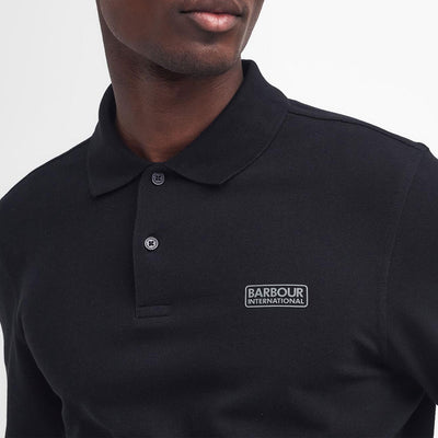 Barbour International Essential Long Sleeve Polo Shirt Black
