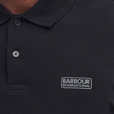 Barbour International Essential Long Sleeve Polo Shirt Black
