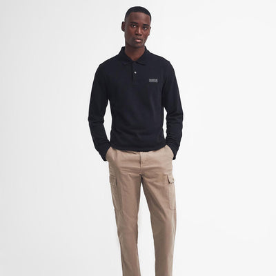 Barbour International Essential Long Sleeve Polo Shirt Black
