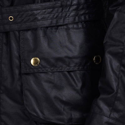 Barbour International Union Jack Wax Jacket Black