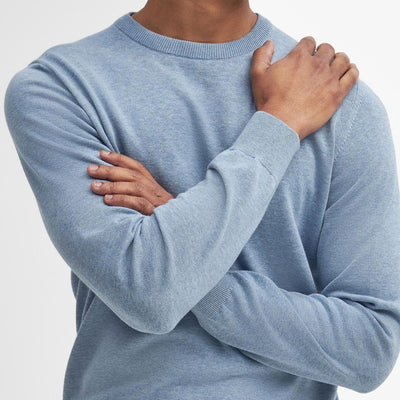 Barbour Pima Cotton Crew Neck Jumper Mineral Blue