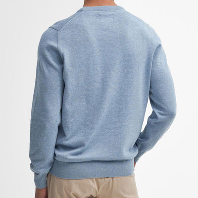 Barbour Pima Cotton Crew Neck Jumper Mineral Blue