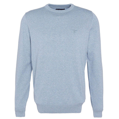 Barbour Pima Cotton Crew Neck Jumper Mineral Blue