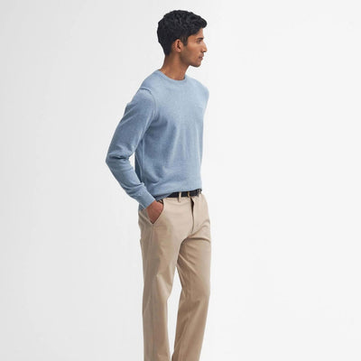 Barbour Pima Cotton Crew Neck Jumper Mineral Blue