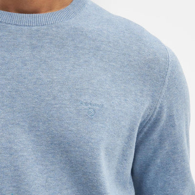 Barbour Pima Cotton Crew Neck Jumper Mineral Blue