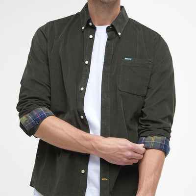 Barbour Ramsey Tailored Cord Shirt Forest