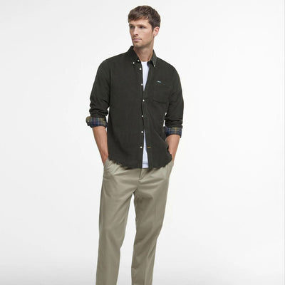 Barbour Ramsey Tailored Cord Shirt Forest