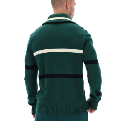 Fila Camilo Knitted Half Zip Jumper Rain Forest