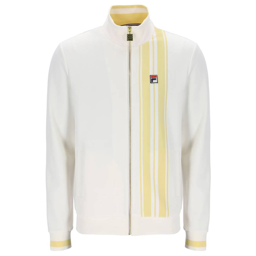 Fila Vintage Dante Printed Stripe Track Top Gardenia