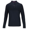 Guide London Long Sleeve Cotton Polo Shirt Navy SJL6215