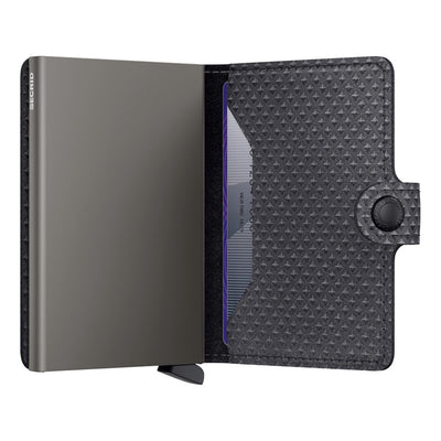 Secrid Miniwallet Pyramid Leather Wallet Grey