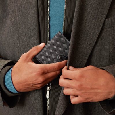 Secrid Miniwallet Pyramid Leather Wallet Grey