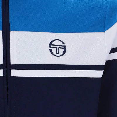 Sergio Tacchini Damarindo Track Top Directoire Blue and White and Maritime Blue