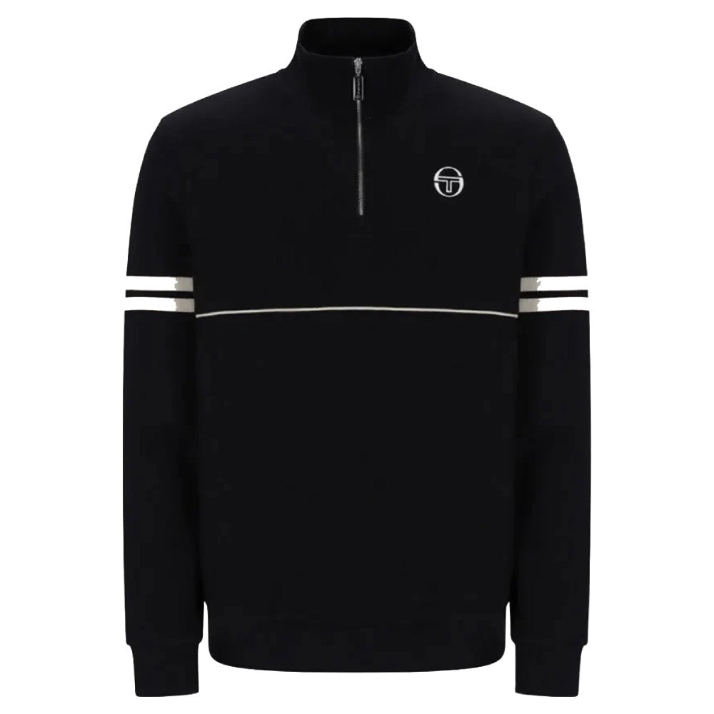 Sergio Tacchini Orion 1/4 Zip Sweat Top Black / Peyote