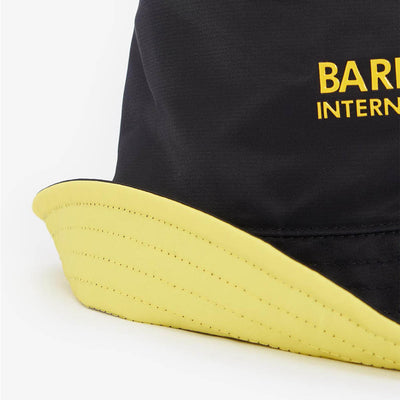 Barbour International Ripley Reversible Bucket Hat Black and Yellow