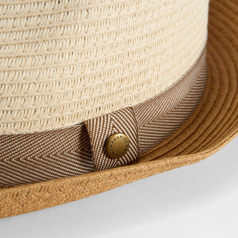 Barbour Men's Ashill Trilby Summer Hat Ecru / Tan