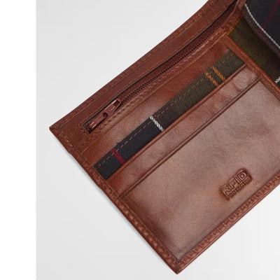 Barbour Bolam Leather Wallet Heritage Brown