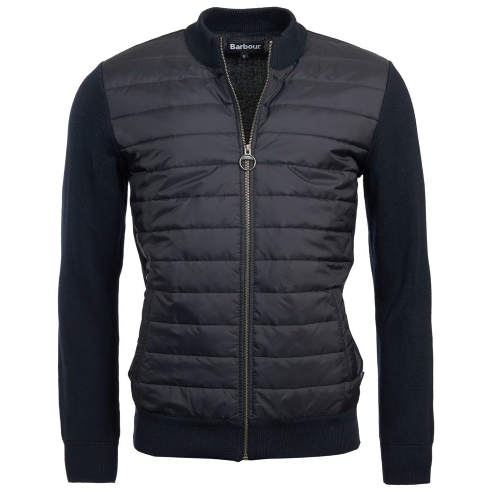 Barbour Carn Baffle Zip Through Quilted Sweater Navy