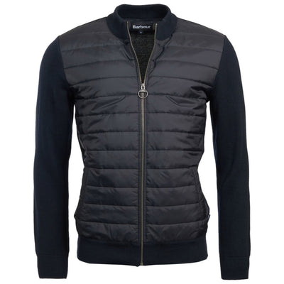Barbour Carn Baffle Zip Through Quilted Sweater Navy