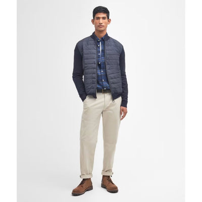 Barbour Carn Baffle Zip Through Quilted Sweater Navy
