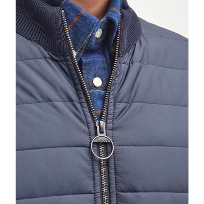 Barbour Carn Baffle Zip Through Quilted Sweater Navy