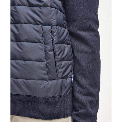 Barbour Carn Baffle Zip Through Quilted Sweater Navy