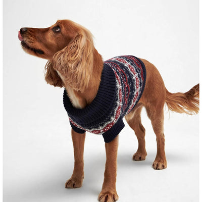 Barbour Case Fair Isle Dog Jumper Blue Granite
