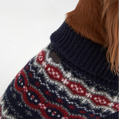 Barbour Case Fair Isle Dog Jumper Blue Granite