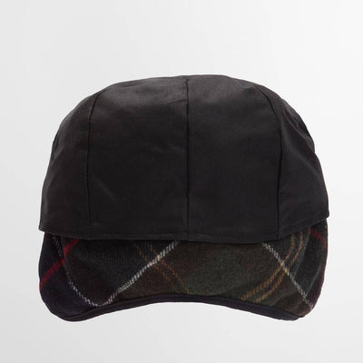 Barbour Cheviot Wax Flat Cap Black / Classic