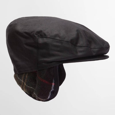 Barbour Cheviot Wax Flat Cap Black / Classic