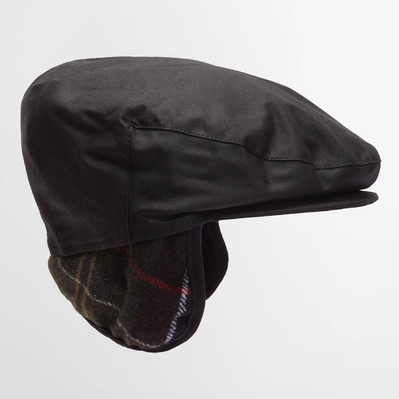 Barbour Cheviot Wax Flat Cap Black / Classic