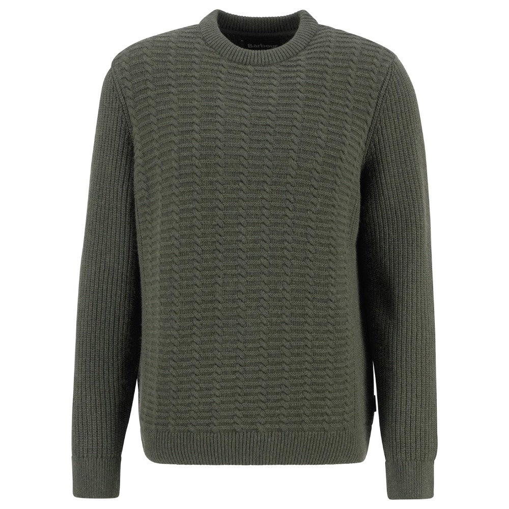 Barbour Cleveland Crew Neck Sweater Duffle Green