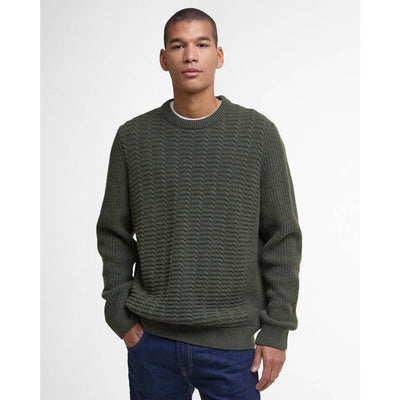 Barbour Cleveland Crew Neck Sweater Duffle Green
