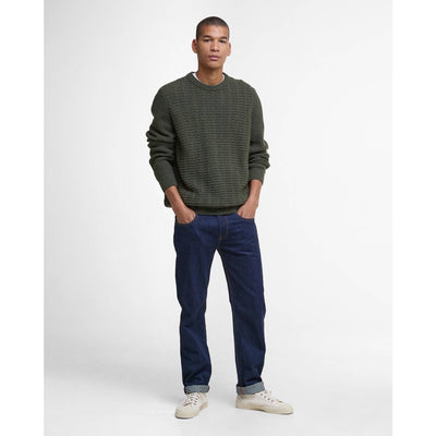 Barbour Cleveland Crew Neck Sweater Duffle Green