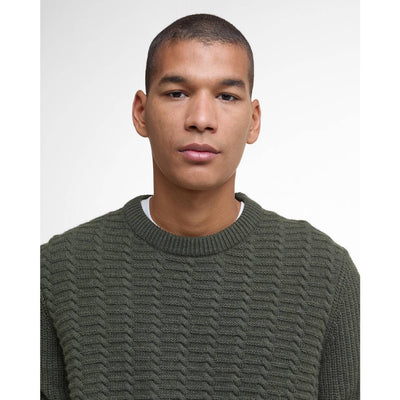 Barbour Cleveland Crew Neck Sweater Duffle Green