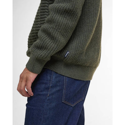 Barbour Cleveland Crew Neck Sweater Duffle Green