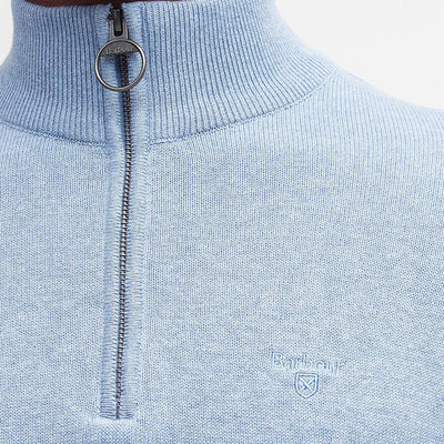 Barbour Cotton Half Zip Jumper Dark Chambray