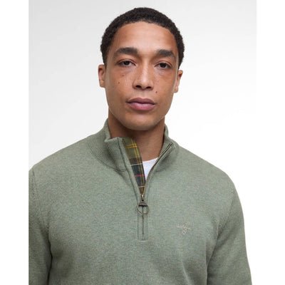 Barbour Cotton Half Zip Jumper Thyme