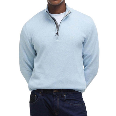 Barbour Cotton Half Zip Jumper Ocean Sky
