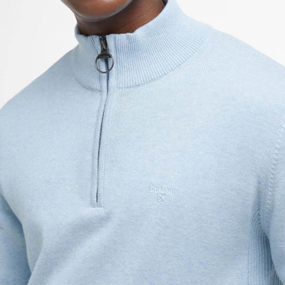 Barbour Cotton Half Zip Jumper Ocean Sky