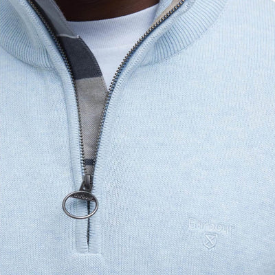 Barbour Cotton Half Zip Jumper Ocean Sky