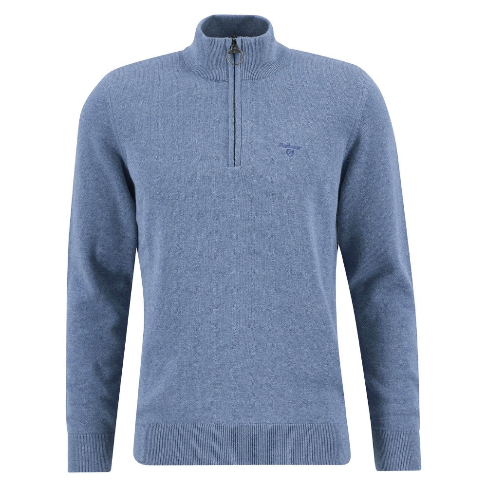 Barbour Cotton Half Zip Jumper Blue Stone