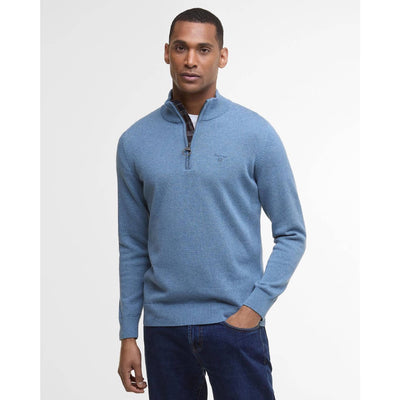 Barbour Cotton Half Zip Jumper Blue Stone