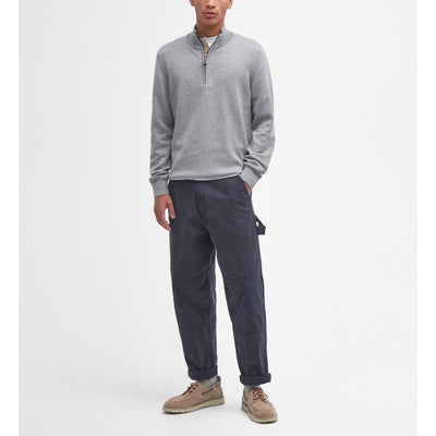Barbour Cotton Quarter Zip Jumper Grey Marl