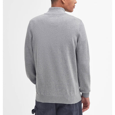 Barbour Cotton Quarter Zip Jumper Grey Marl
