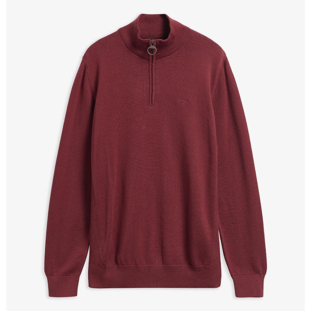 Barbour Cotton Quarter Zip Jumper Russet